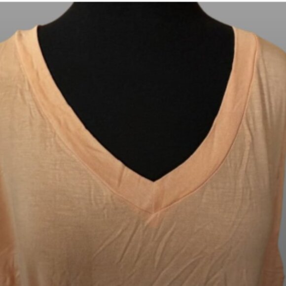 Peach V Neck Oversized Top 4023 NWT Boutique - Picture 6 of 7